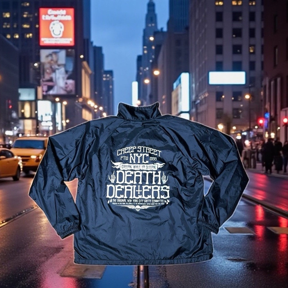 Creep Street NYC De&th Dealers Coaches Jacket Limited Ed -Black See Measurements